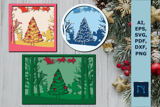 multi-layer Christmas shadow box SVG set SVG MD JOYNAL ABDIN 