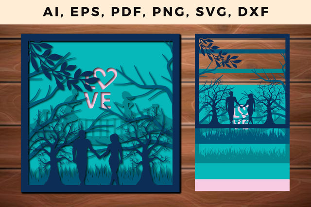 multi Layer couple in night 3d SVG file SVG MD JOYNAL ABDIN 