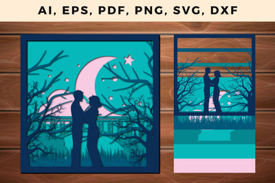 multi Layer couple in night 3d SVG file SVG MD JOYNAL ABDIN 
