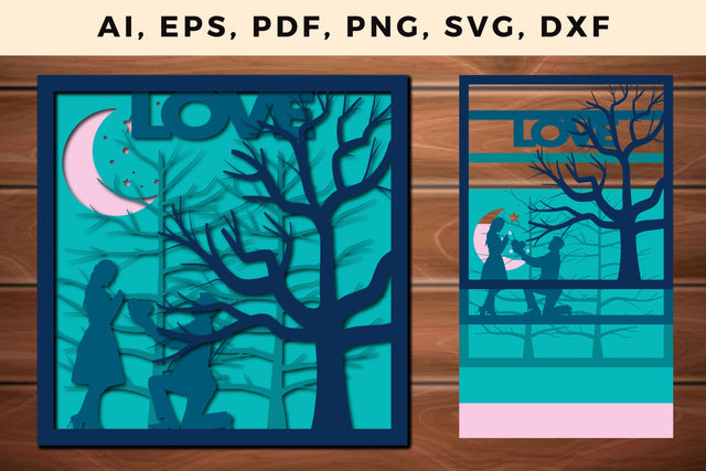 multi Layer couple in night 3d SVG file SVG MD JOYNAL ABDIN 