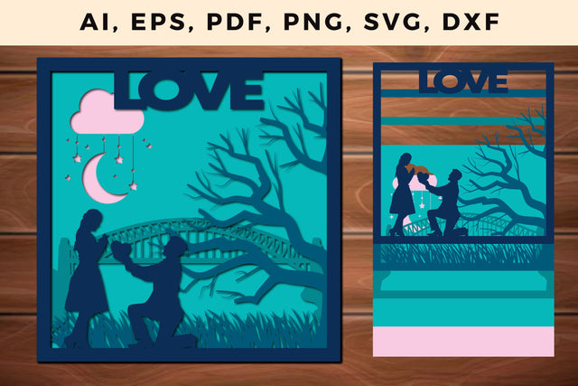 multi Layer couple in night 3d SVG file SVG MD JOYNAL ABDIN 