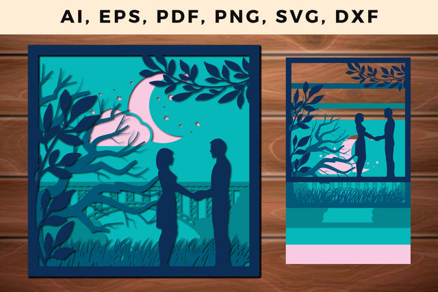 multi Layer couple in night 3d SVG file SVG MD JOYNAL ABDIN 