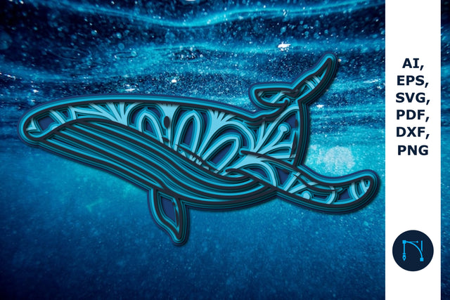 Multi-layer dolphin Paper Cut SVG SVG MD JOYNAL ABDIN 