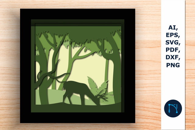 Multi-Layer Forest Frame Wall Cut File SVG MD JOYNAL ABDIN 