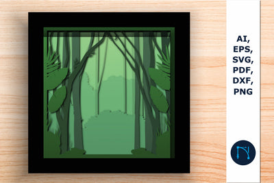 Multi-Layer Forest Frame Wall Cut File SVG MD JOYNAL ABDIN 