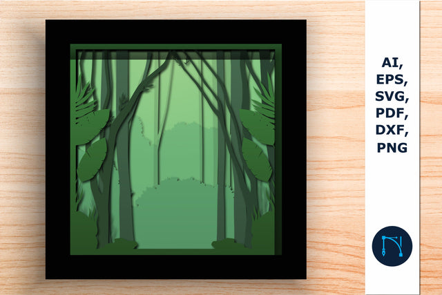 Multi-Layer Forest Frame Wall Cut File SVG MD JOYNAL ABDIN 