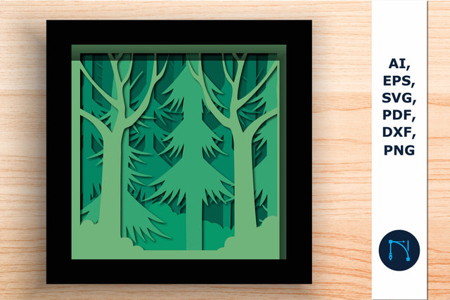 Multi-Layer Forest Frame Wall Cut File SVG MD JOYNAL ABDIN 