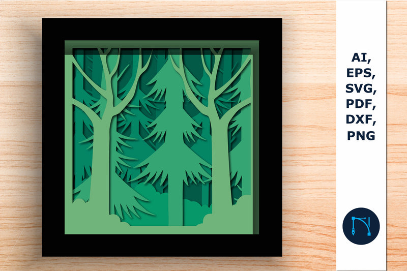 Multi-Layer Forest Frame Wall Cut File SVG MD JOYNAL ABDIN 