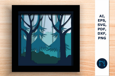 Multi-Layer Forest Frame Wall Cut File SVG MD JOYNAL ABDIN 