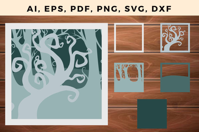 Multi Layer Forest Frame Wall Cut File SVG MD JOYNAL ABDIN 