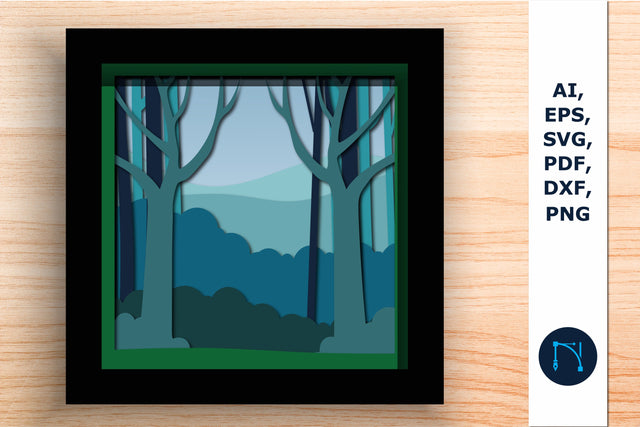 Multi-Layer Forest Frame Wall Cut File SVG MD JOYNAL ABDIN 