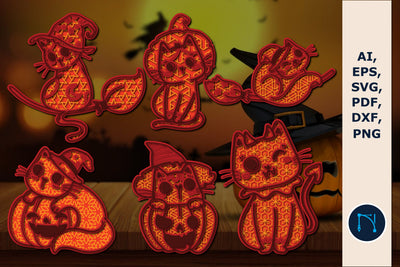 multi-layer Halloween cat SVG bundle SVG MD JOYNAL ABDIN 