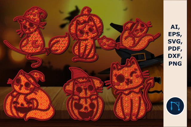 multi-layer Halloween cat SVG bundle SVG MD JOYNAL ABDIN 