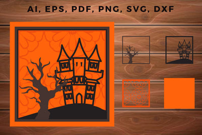 Multi Layer Halloween home frame svg Cut File SVG MD JOYNAL ABDIN 