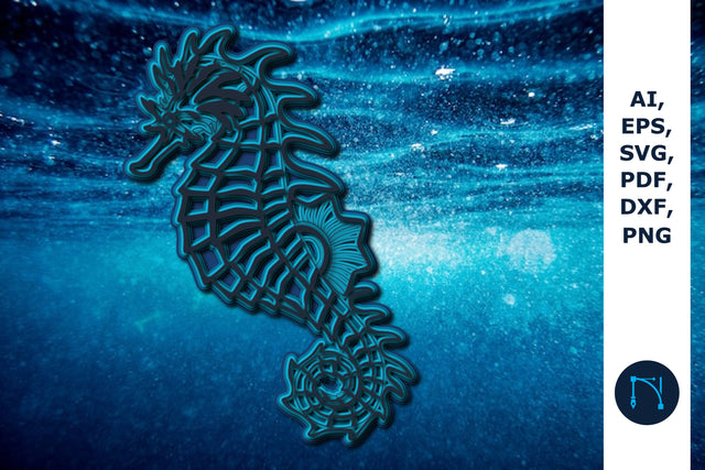 Multi-layer seahorse Paper Cut SVG SVG MD JOYNAL ABDIN 