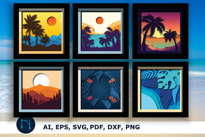 Multi-Layer Summer shadow box SVG bundle SVG MD JOYNAL ABDIN 