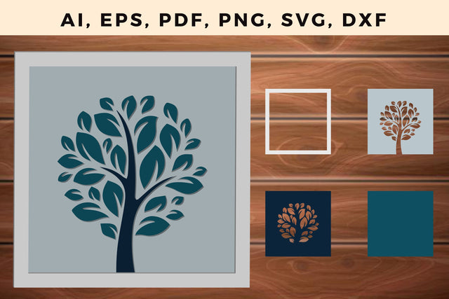 Multi Layer Tree Frame Wall Cut File 3D Paper MD JOYNAL ABDIN 