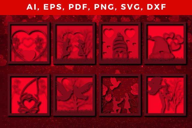 multi Layer valentine 3d SVG bundle cut file SVG MD JOYNAL ABDIN 