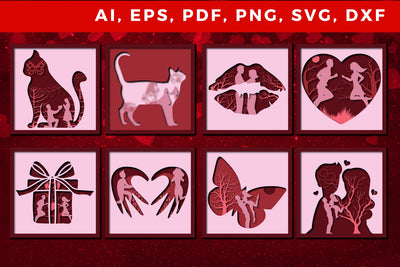 multi Layer valentine 3d SVG cut bundle SVG MD JOYNAL ABDIN 