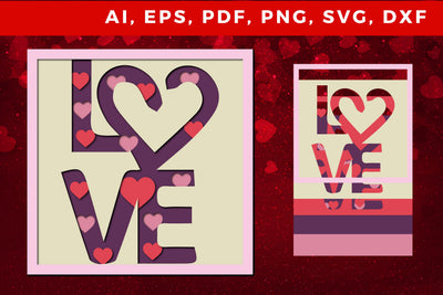 multi Layer valentine 3d SVG cut file SVG MD JOYNAL ABDIN 