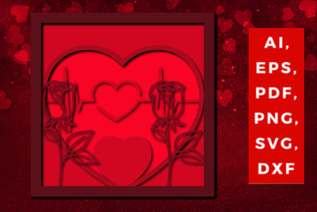 multi Layer valentine 3d SVG cut file SVG MD JOYNAL ABDIN 