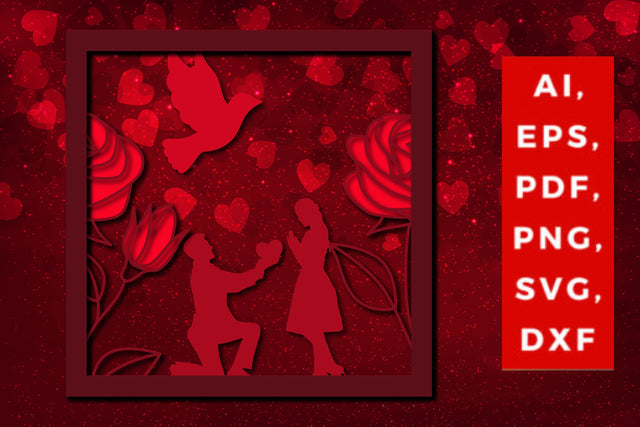 multi Layer valentine 3d SVG cut file SVG MD JOYNAL ABDIN 