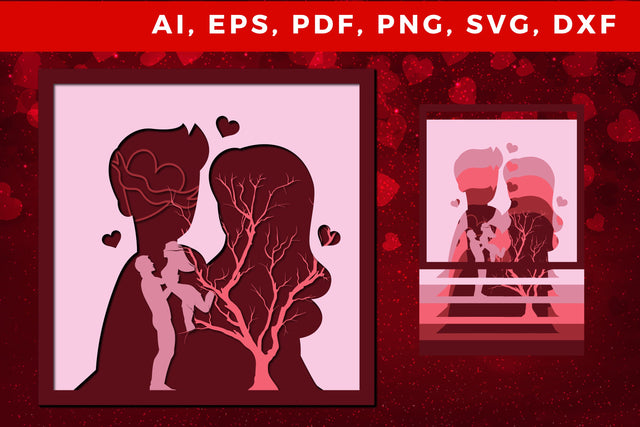 multi Layer valentine 3d SVG cut file SVG MD JOYNAL ABDIN 