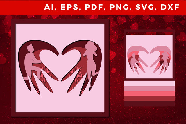 multi Layer valentine 3d SVG cut file SVG MD JOYNAL ABDIN 