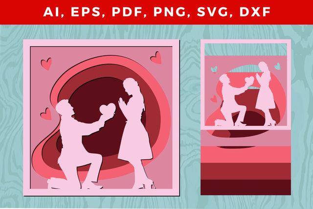 Multi-Layer valentine couple 3d SVG File SVG MD JOYNAL ABDIN 