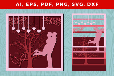 Multi-Layer valentine couple 3d SVG File SVG MD JOYNAL ABDIN 