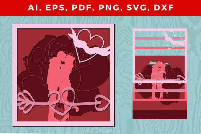 Multi-Layer valentine couple 3d SVG File SVG MD JOYNAL ABDIN 