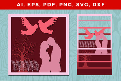 Multi-Layer valentine couple 3d SVG File SVG MD JOYNAL ABDIN 