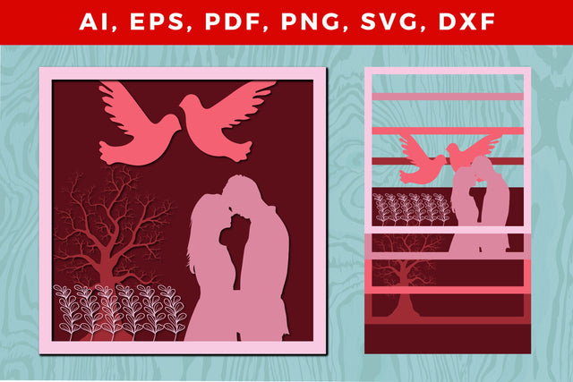 Multi-Layer valentine couple 3d SVG File SVG MD JOYNAL ABDIN 