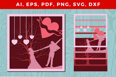Multi-Layer valentine couple 3d SVG File SVG MD JOYNAL ABDIN 