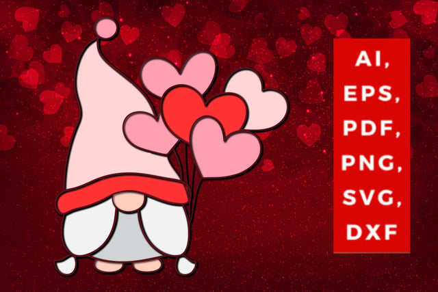 multi-layer valentine Gnome svg cut file SVG MD JOYNAL ABDIN 