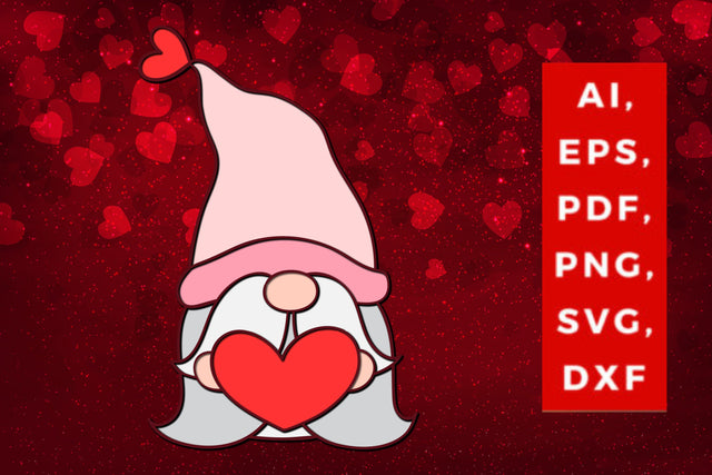 multi-layer valentine Gnome svg cut file SVG MD JOYNAL ABDIN 