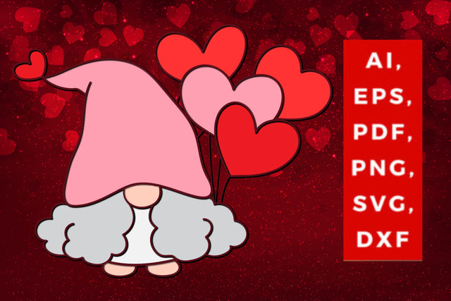 multi-layer valentine Gnome svg cut file SVG MD JOYNAL ABDIN 