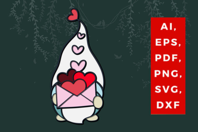 multi-layer valentine Gnome svg cut file SVG MD JOYNAL ABDIN 