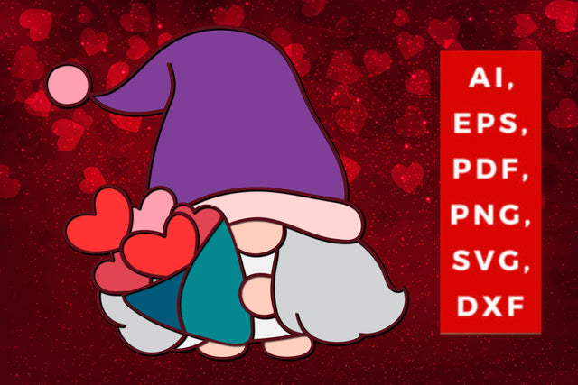 multi-layer valentine Gnome svg cut file SVG MD JOYNAL ABDIN 