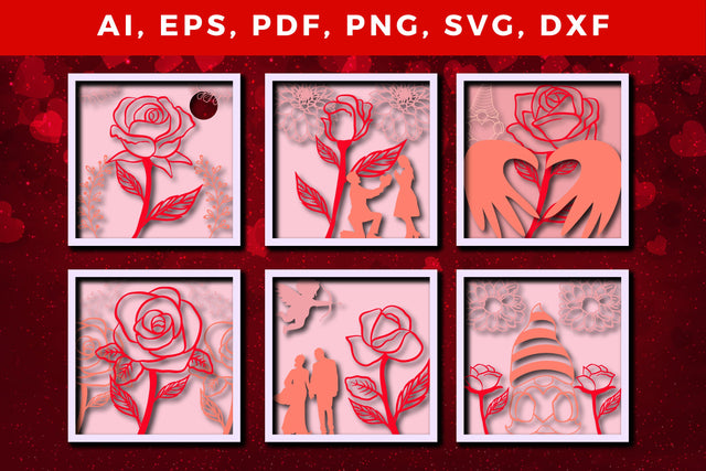 multi layer valentine rose bundle svg SVG MD JOYNAL ABDIN 