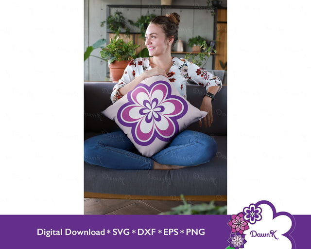 Multi-Layered Flower SVG - Colored Flower, Layered Flower, Purple Flower SVG DawnKDesigns 