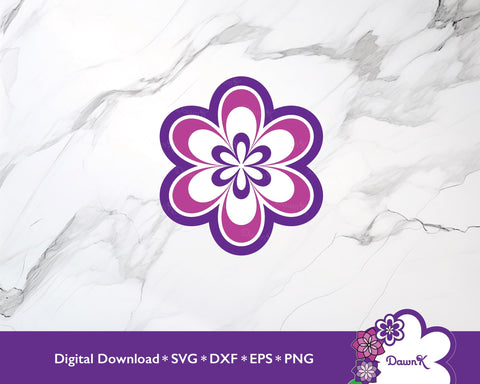 Multi-Layered Flower SVG - Colored Flower, Layered Flower, Purple Flower SVG DawnKDesigns 