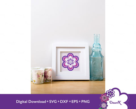 Multi-Layered Flower SVG - Colored Flower, Layered Flower, Purple Flower SVG DawnKDesigns 