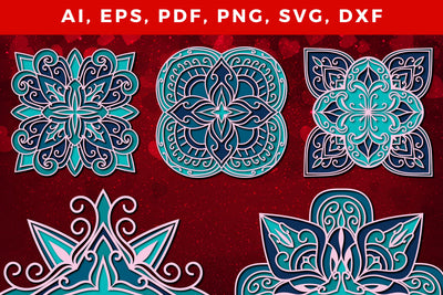 multi-layered mandala SVG bundle cut file, Layered mandala, 3D mandala, Papercut mandala, Mandala ornament SVG MD JOYNAL ABDIN 