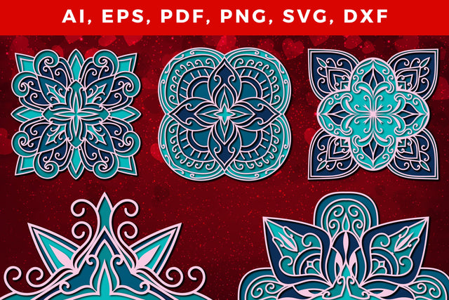 multi-layered mandala SVG bundle cut file, Layered mandala, 3D mandala, Papercut mandala, Mandala ornament SVG MD JOYNAL ABDIN 