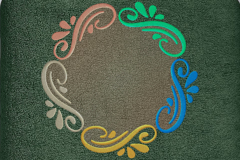 Multicolor wreath machine embroidery monogram frame Embroidery/Applique DESIGNS embroidery-workshop 