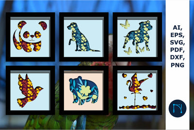multilayer animal Shadow Box SVG bundle SVG MD JOYNAL ABDIN 
