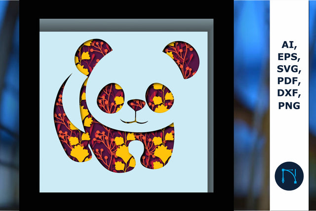 multilayer bear Shadow Box SVG with leaf SVG MD JOYNAL ABDIN 