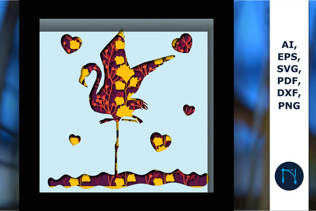 multilayer bird Shadow Box SVG with leaf SVG MD JOYNAL ABDIN 