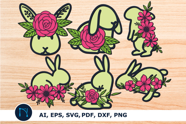 multilayer bunny Flowers SVG Bundle SVG MD JOYNAL ABDIN 